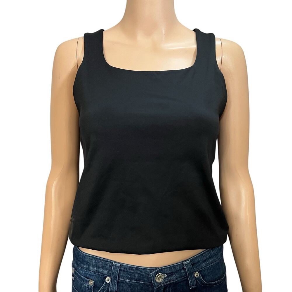 Unrl Performa Fitted Tank Top Medium Black Cropped Double Layer UPF 30 Sporty